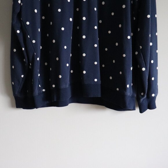 St. John's Bay Women's Blue Sz XL Classic Pull On Crewneck Polka Dot Sweatshirt - Picture 8 of 9